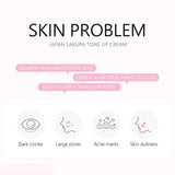 Sakura Lazy Cream Lightening Nourishing Brightening Skin Tone Natural Makeup Moisturzing Facial Cream