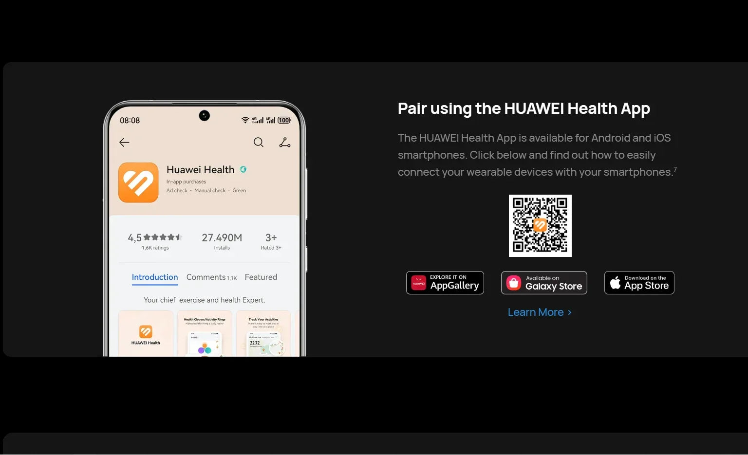 HUAWEI Watch Ultimate Smartwatch, 1.5" LTPO AMOLED Touch Display, Golf Course Mode, 100m Water Resistance, 2-Week Battery Life - Wear444