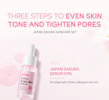3pcs/set LAIKOU Vitamin C 24K Golden Sakura Skin Care Sets Face Cream Serum Eye Cream Moisturizing Anti Wrinkles Face Care Kit