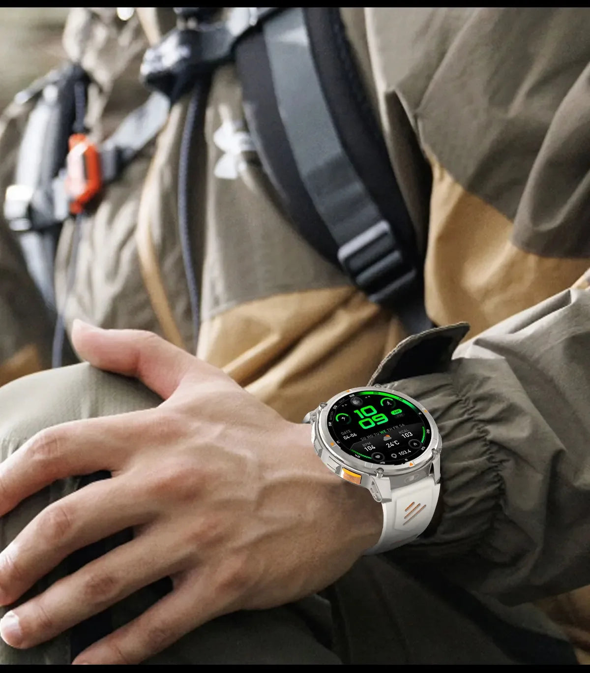 Military Men T-Rex3 Ultra GPS Track Smart Watch 1100mAh Battery Bluetooth Call Waterproof Flashlight Compass Outdoor Smart watch - Wear444