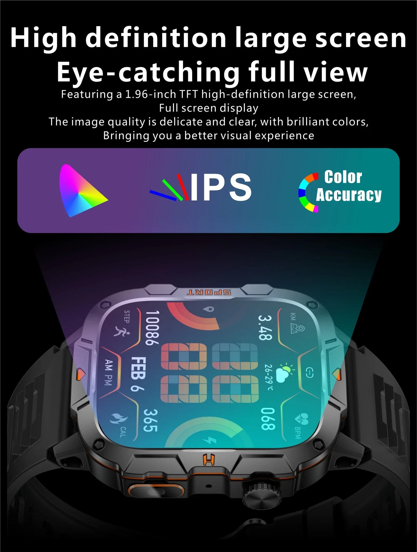 2025 Outdoor Sports Smart Watch GPS Tracker 5ATM Flashlight 1.96" HD Display Screen Bluetooth Call Men Fitness Watches - Wear444