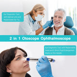 2 in 1 Otoscope and Eyes Diagnostic Tool Kit Portable Stainless Steel Handheld Optical Otoscope Ears Diagnostic Supplies