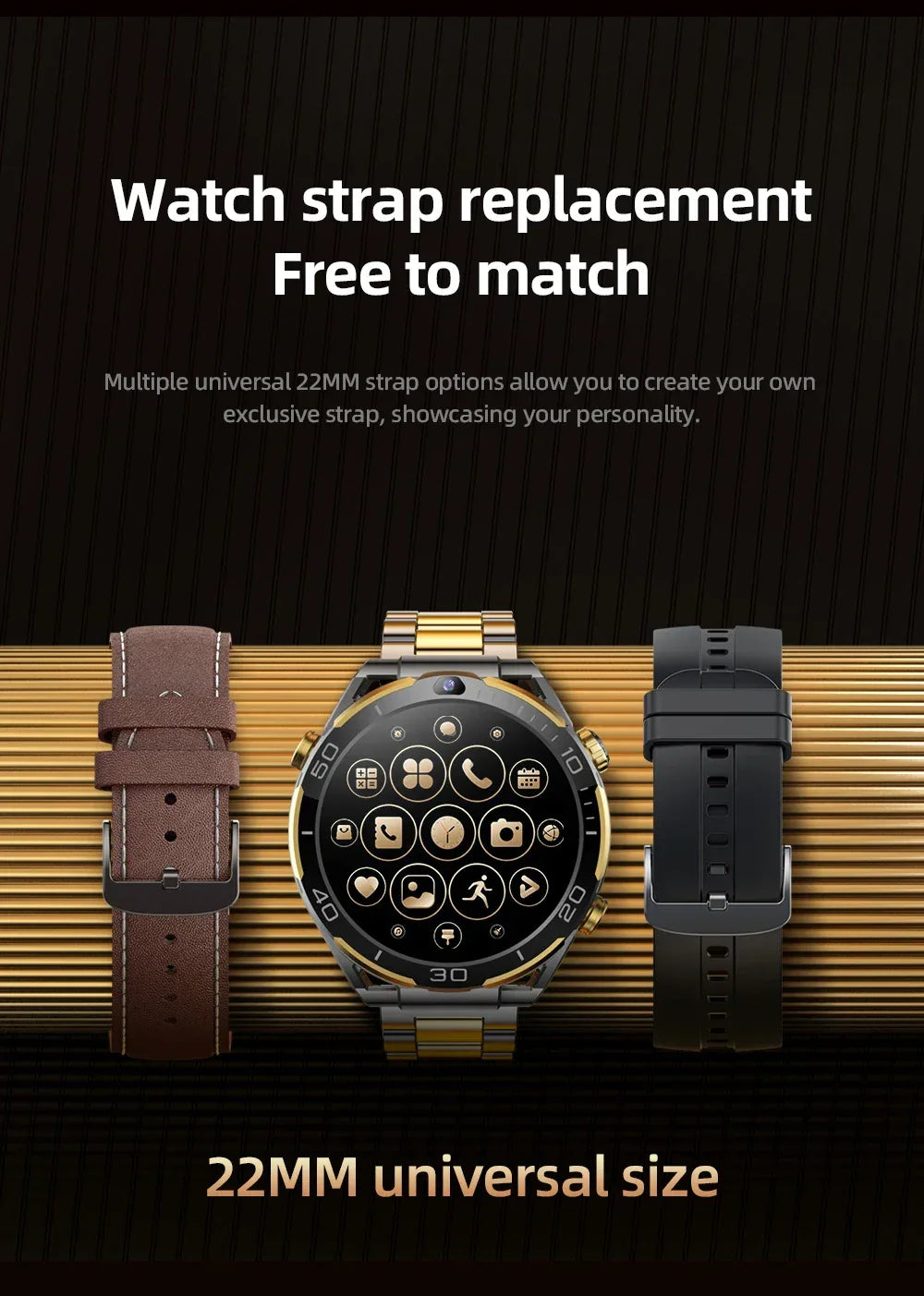 Global Android 10 Smartwatch MTK MT6762 Octa-core CPU 4G Lte Smart Watch 6GB Ram 128GB Rom API 29 Dual Camera Wifi Gps Sim Card - Wear444