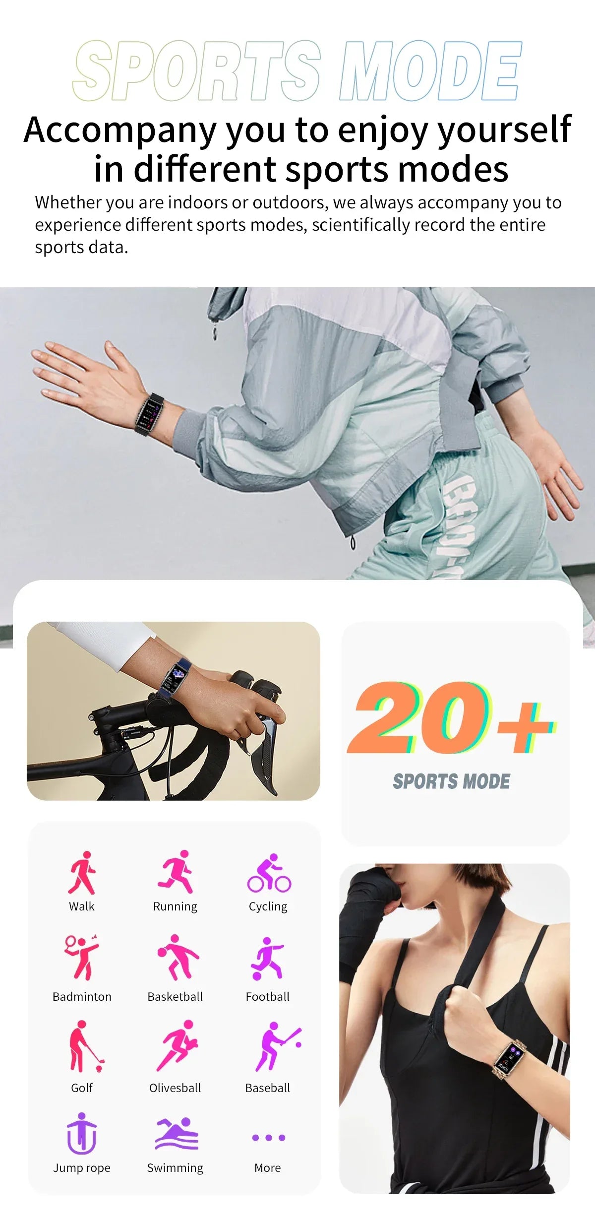 For Android IOS Smart Bracelet Women Smartwatch Men Heart Rate Blood Oxygen Waterproof Sport Smart Band Watch For Ladies +Gift - Wear444