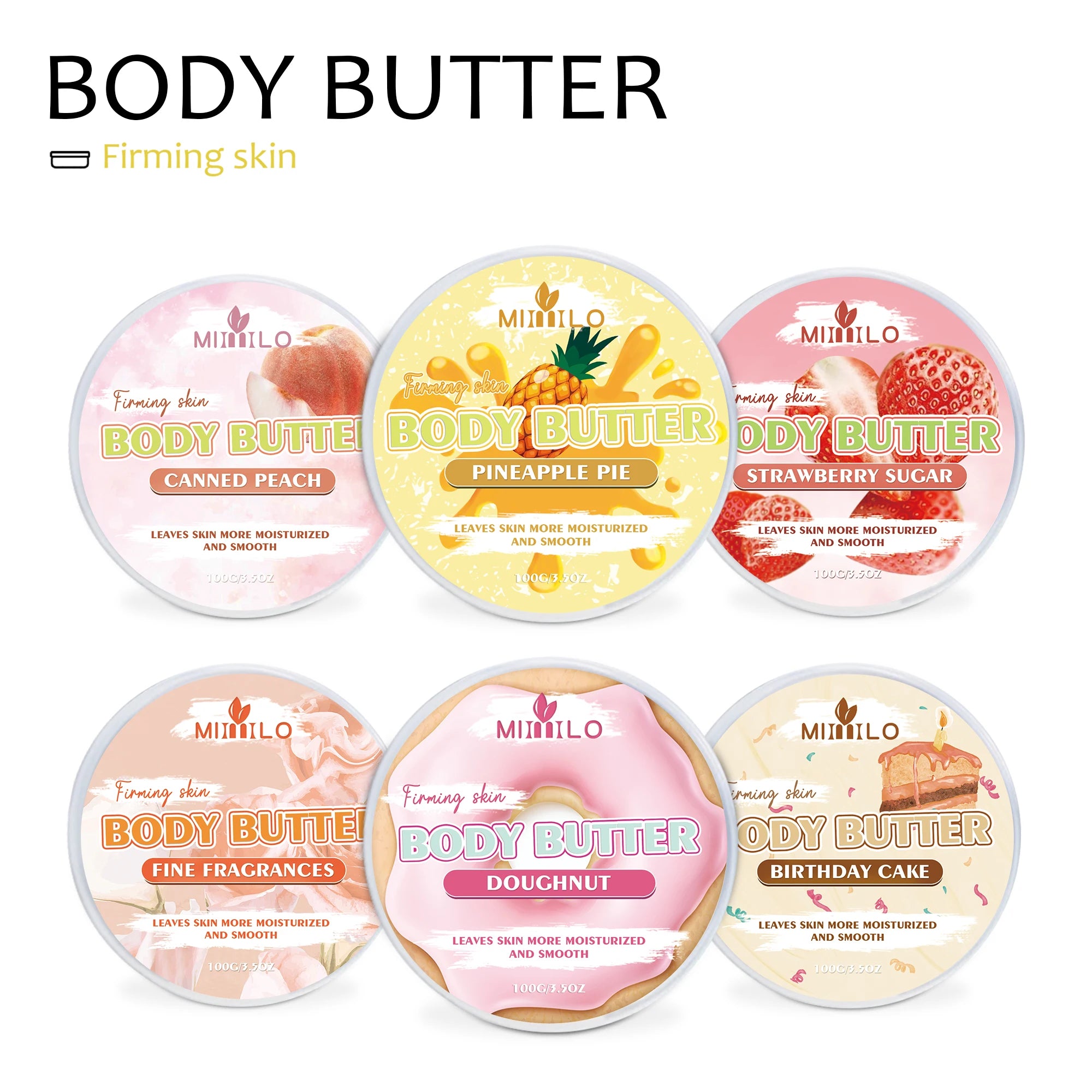 100g Moisturizing Body Glaze Cream 6 Sweet Flavors Body Butter Hydration Soft Smooth Skin Non Sticky Non Tightening