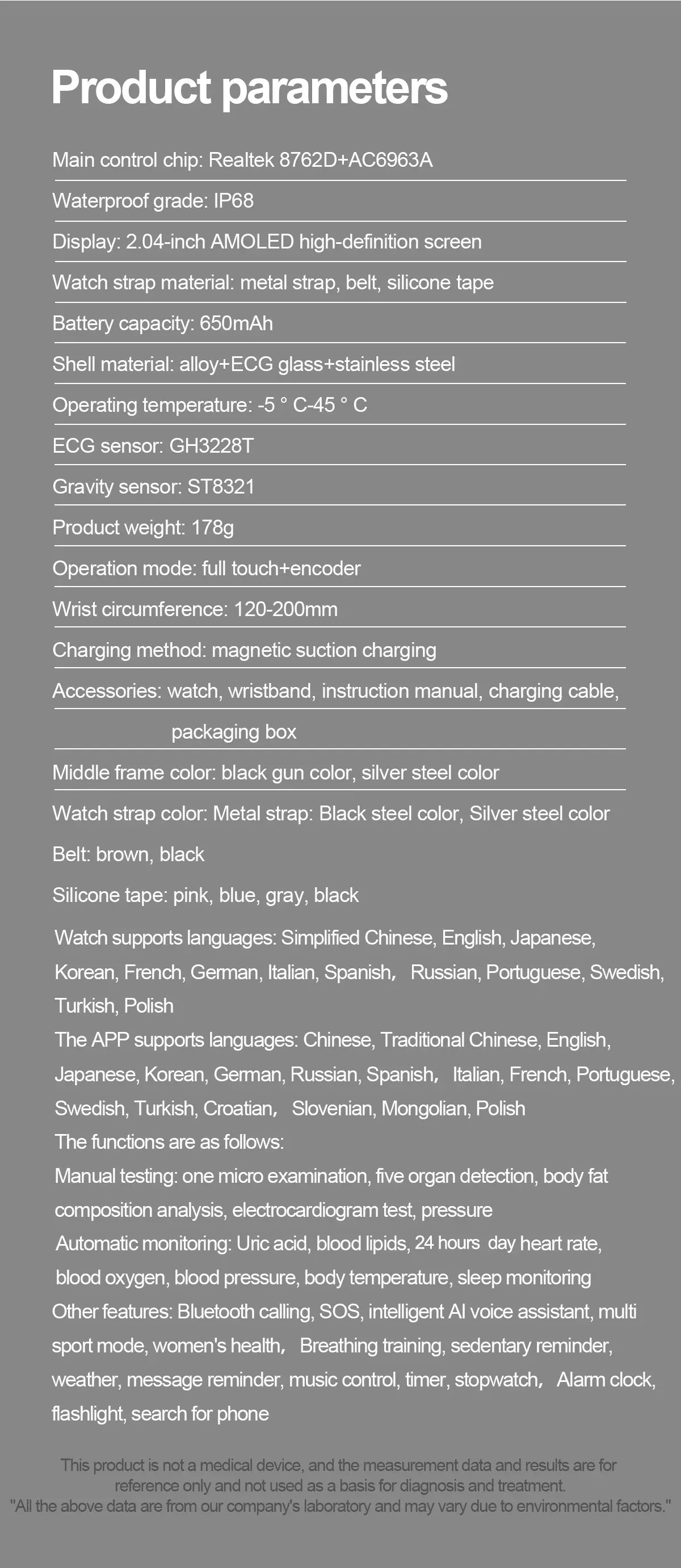 2025New Micro Physical Examination Smart Watch For Men Uric Acid Body Fat Five Organ Health Watches Bluetooth Call SmartBracelet - Wear444