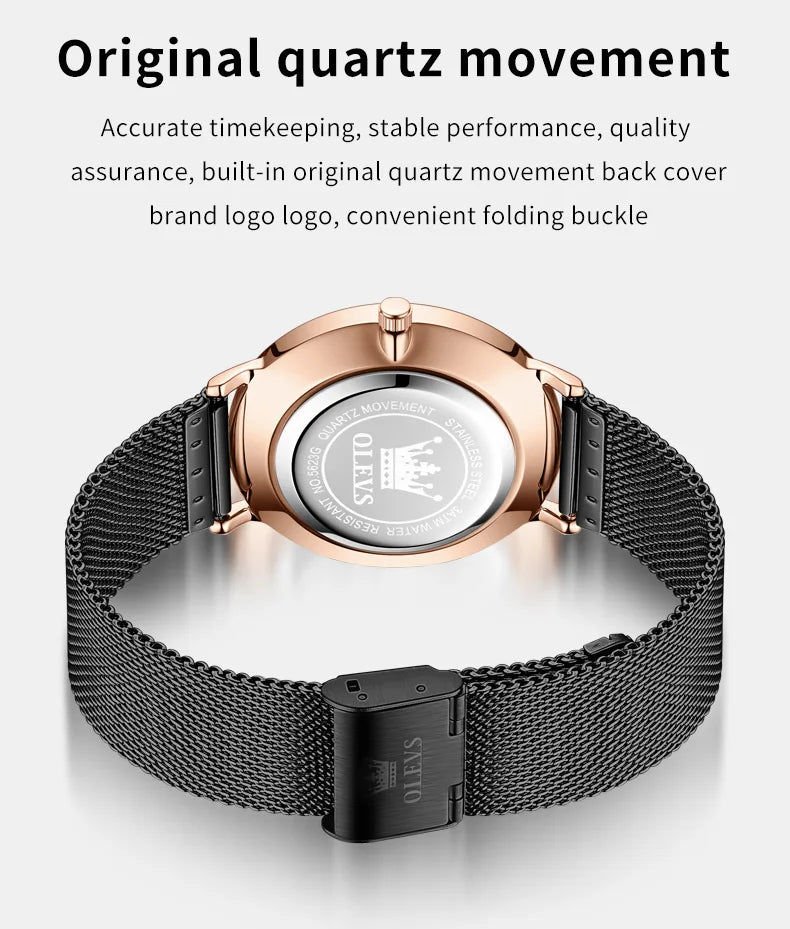 OLEVS Premium Stainless Steel Business Watch - Waterproof Quartz Timepiece
