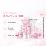 4pcs sakura skincare set mild non-irritating nourishing moisturizing cleanser serum eye cream face cream set