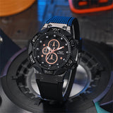 Men's Sports Watches Fashionable 2025 New Triple Bezel Design Quartz Watch Brown Silicone Military Clock Men Watches