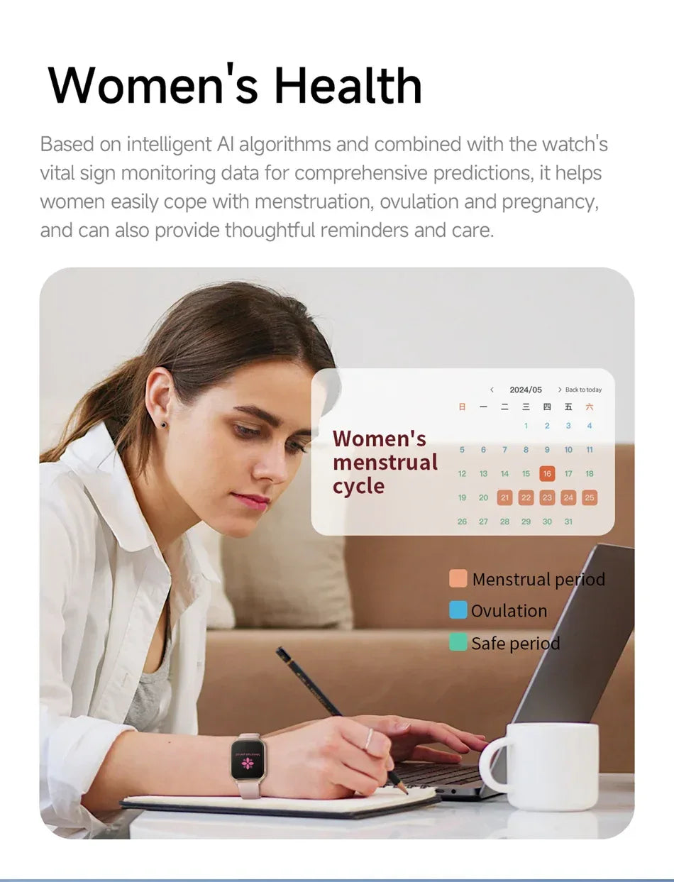 700mAh Lady fashion Smart Watch Men Women Heart Rate Blood Pressure Fitness Tracker Bluetooth Call Smartwatch Man For Android - Wear444