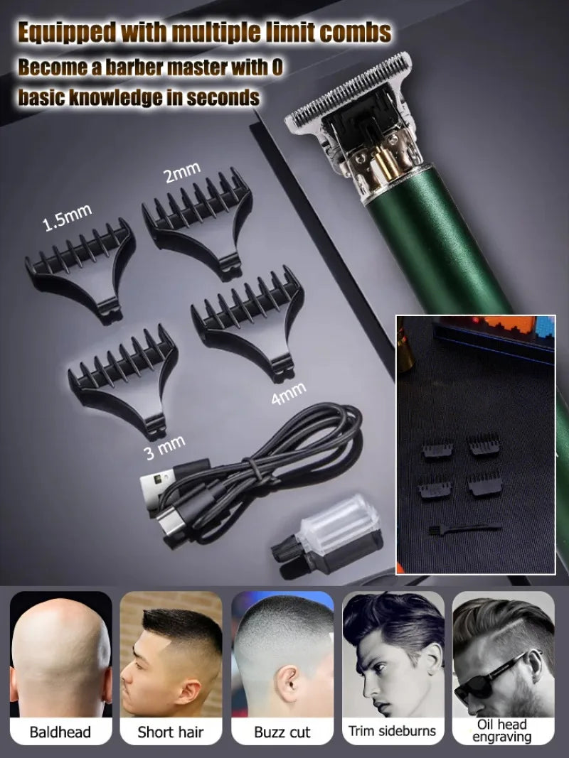 Electric Hair Clipper Rechargeable Haircut Machine Waterproof Hair Trimmer Usb Rechargeable Shaver