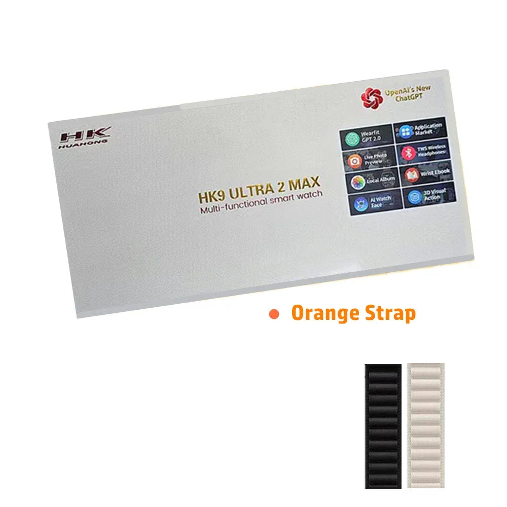 HK9 Ultra 2 MAX Gen4 AMOLED Screen Smart Watch 2GB ROM ChatGPT Local Music Album E-Book Connect TWS For IOS Android Smartwatch - Wear444