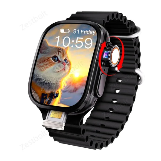 Curved Display S10 Ultra 3 Smartwatch JC02 Pro Smart Watch With 190° Rotary Camera NFC GPS WIFI Compass 2.26inch Amoled Screen - Wear444