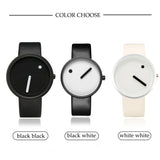 Geekthink Top Brand Creative Quartz Watch for Men Women Luxury Casual Leather Strap Quartz-Watch Simple Designer Fashion Clock