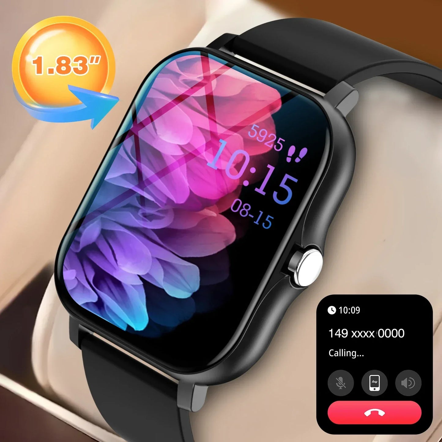 Smartwatch, phone answering/calling, multi-sport mode, message reminder view, suitable for men/women - Wear444