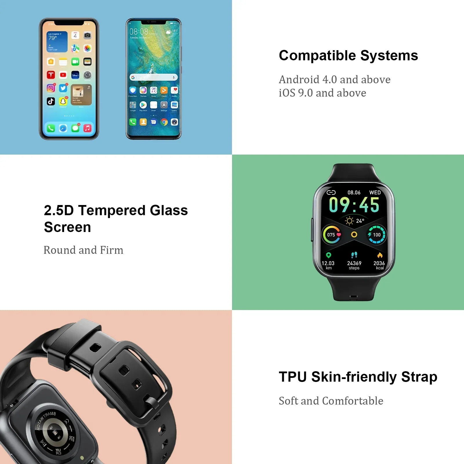 Q23 Smart Watch, Fitness Tracker Watch, 1.69'' Touch Smartwatch Fitness Watch with Pedometer/Sleep Monitor. - Wear444