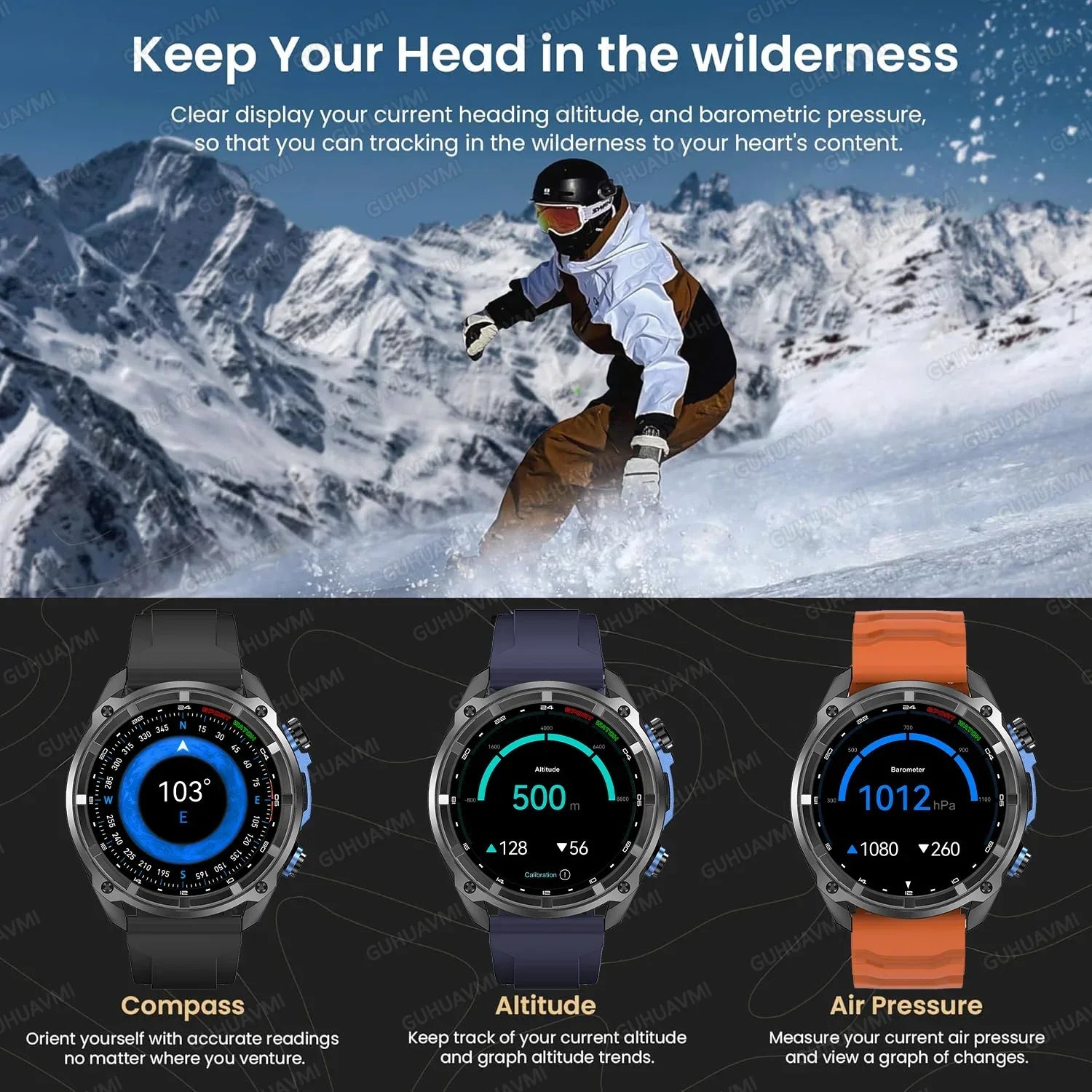 2026 New T-REX Pro Dual-Band AGPS Smartwatch Built-in Offline Map 10ATM Waterproof 30-Days Battery Compass Men Militray Watches - Wear444