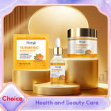 Turmeric Skincare Set Body Soap Anti Acne Dark Spot Corrector Improve Dry Skin Moisturizing Face Cream Brightening Facial Serum