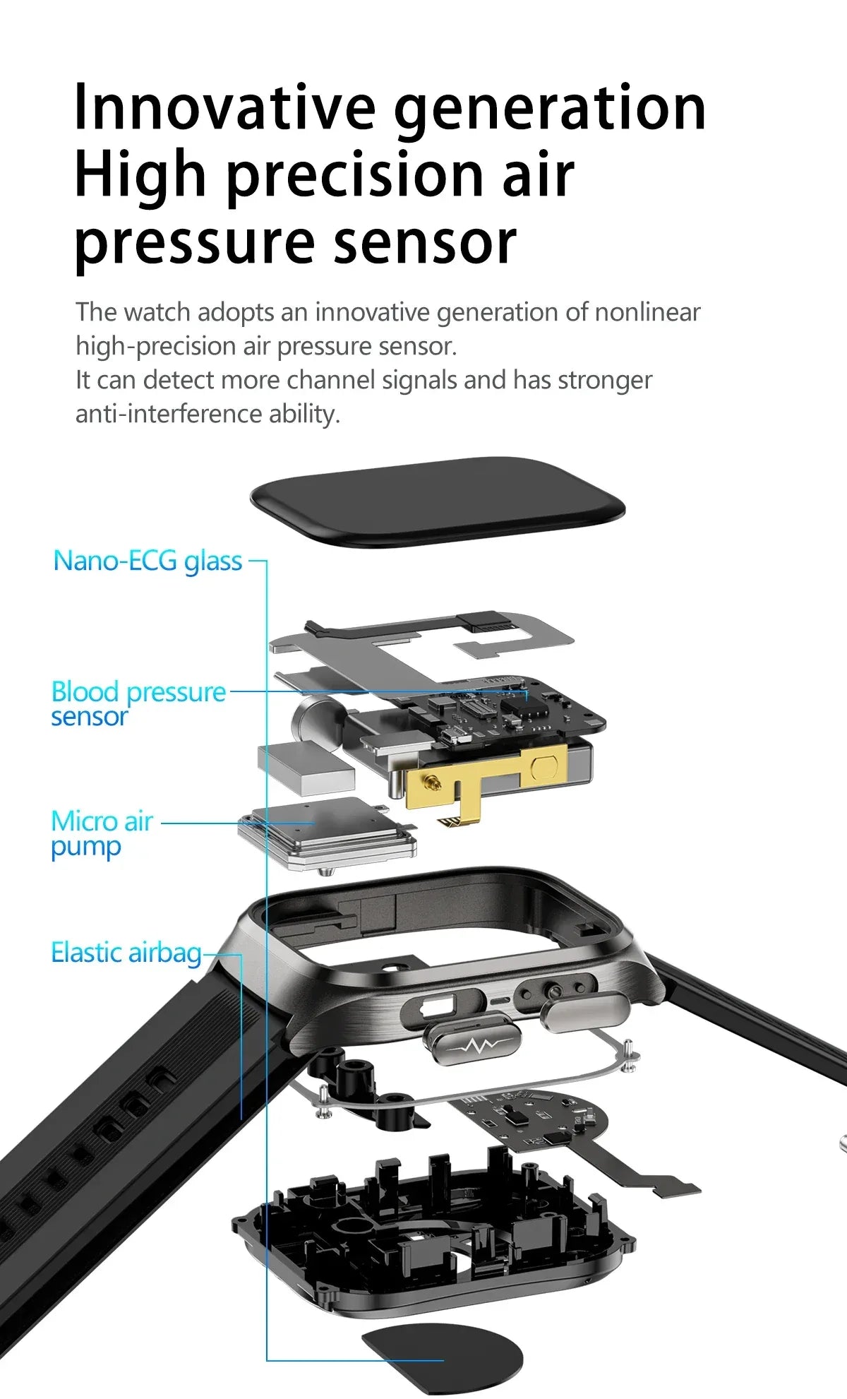 2025New Heart Health Analysi NFC Air Pump+Air Bag Smart Watch Men Accurate Blood Pressure Uric Acid ECG Call Smart Bracelet lady - Wear444
