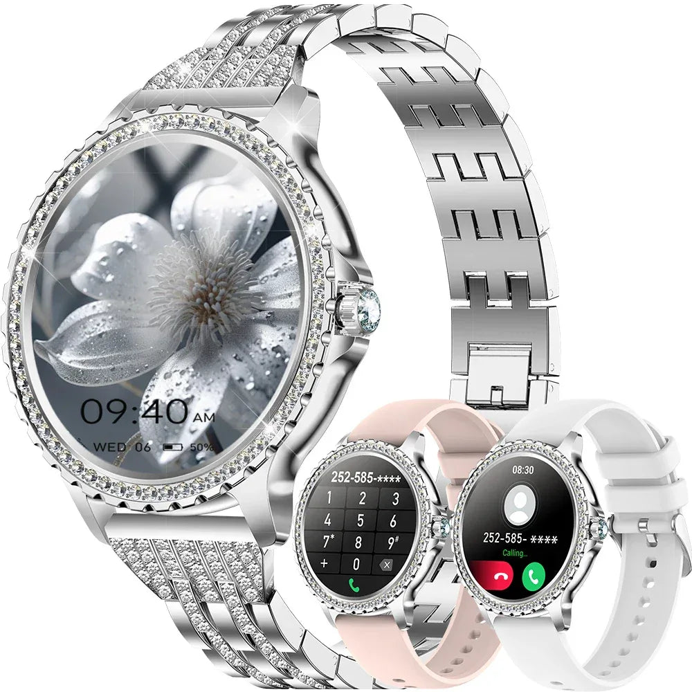 Smart Watch For women - 1.32" Touchscreen Fitness Tracker with Wireless Calls, Music Time Display, Step Counting - Wear444