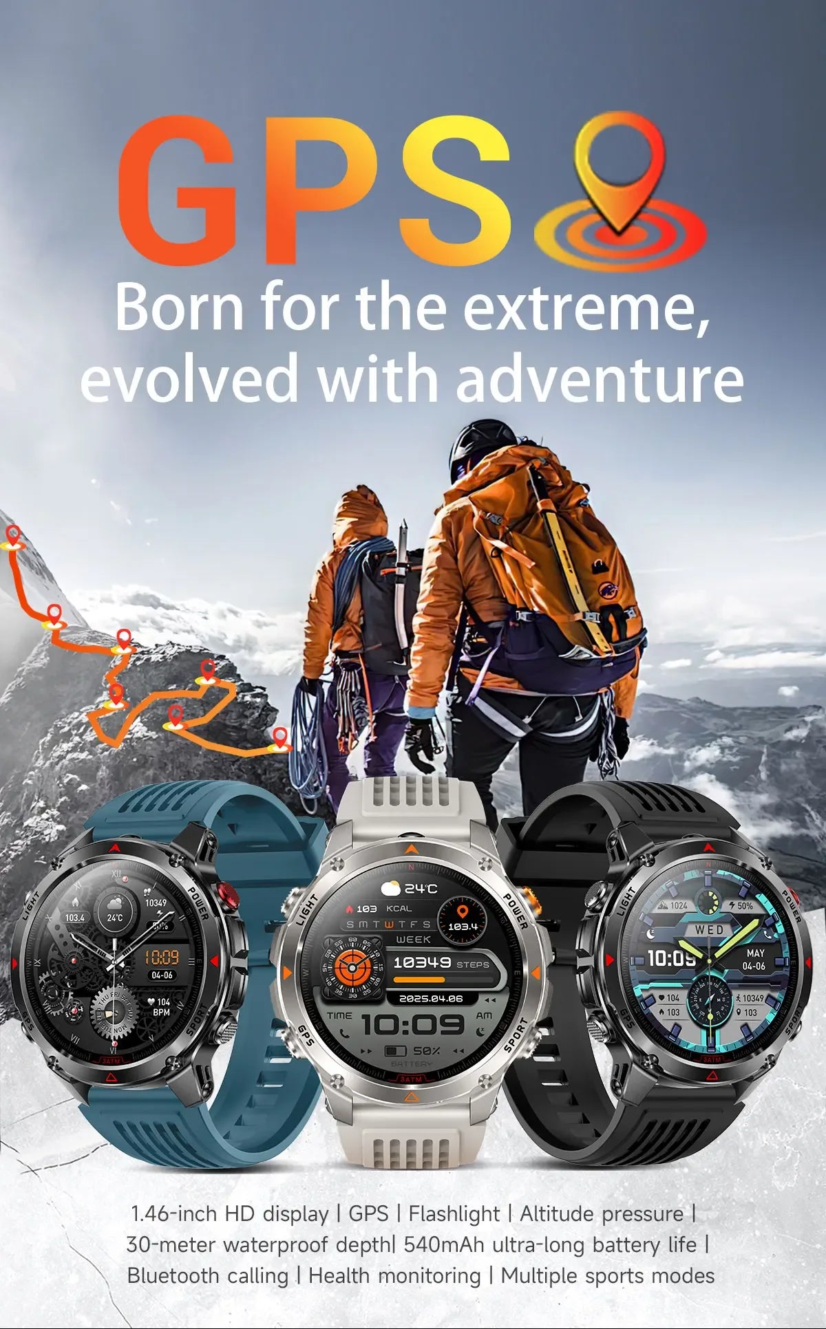 2025 New Women's Fashion Sports Smart Watch Built in GPS 3ATM Waterproof Bluetooth Call Health Monitoring Smartwatches For Women - Wear444