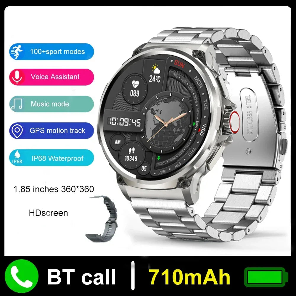2025 New V69 1.85 Inch HD Bluetooth Call 710mAh Smart Watch Men Sports Fitness Tracker Heart Monitor Smartwatch For Android IOS - Wear444
