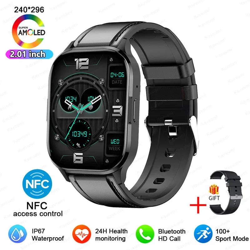 2025 NFC Smartwatch AMOLED Screen Always show Time Bluetooth Call Series 9 Clock Custom Dial Men Sport Health Women Smart Watch - Wear444
