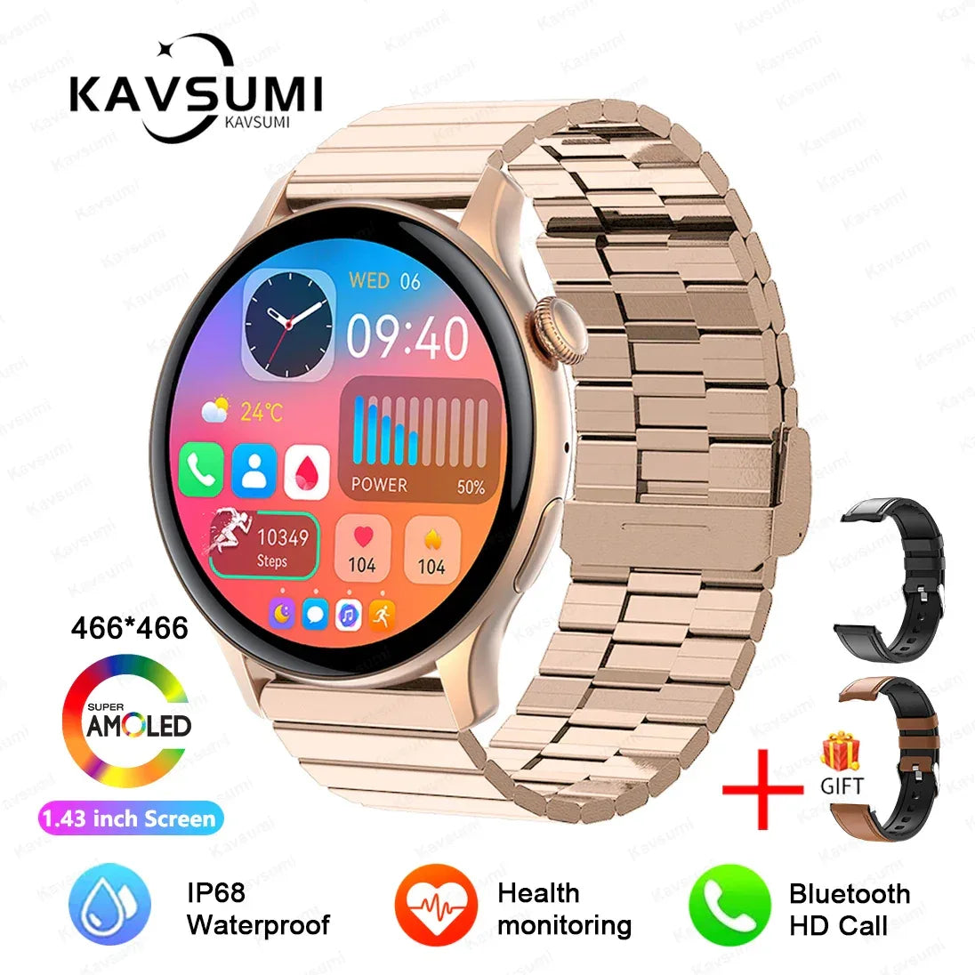 Smartwatch for Women AMOLED Screen Always Display Time NFC IP68 Waterproof Sports Call Women Smart Watch For Women Custom dial - Wear444