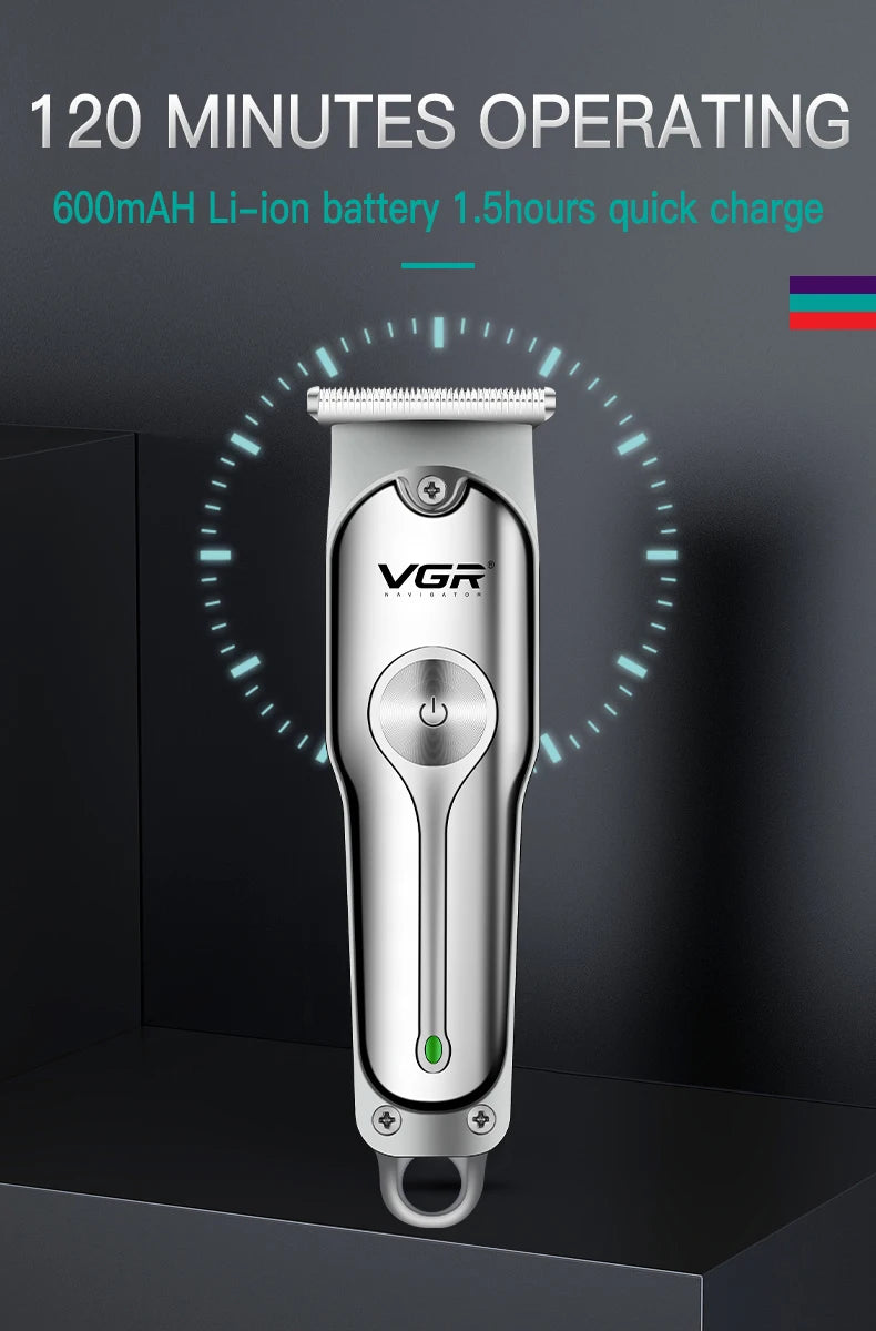 VGR Hair Cutting Machine Cordless Hair Trimmer Professional Hair Clipper Electric Haircut Machine T-Blade Clipper for Men V-071
