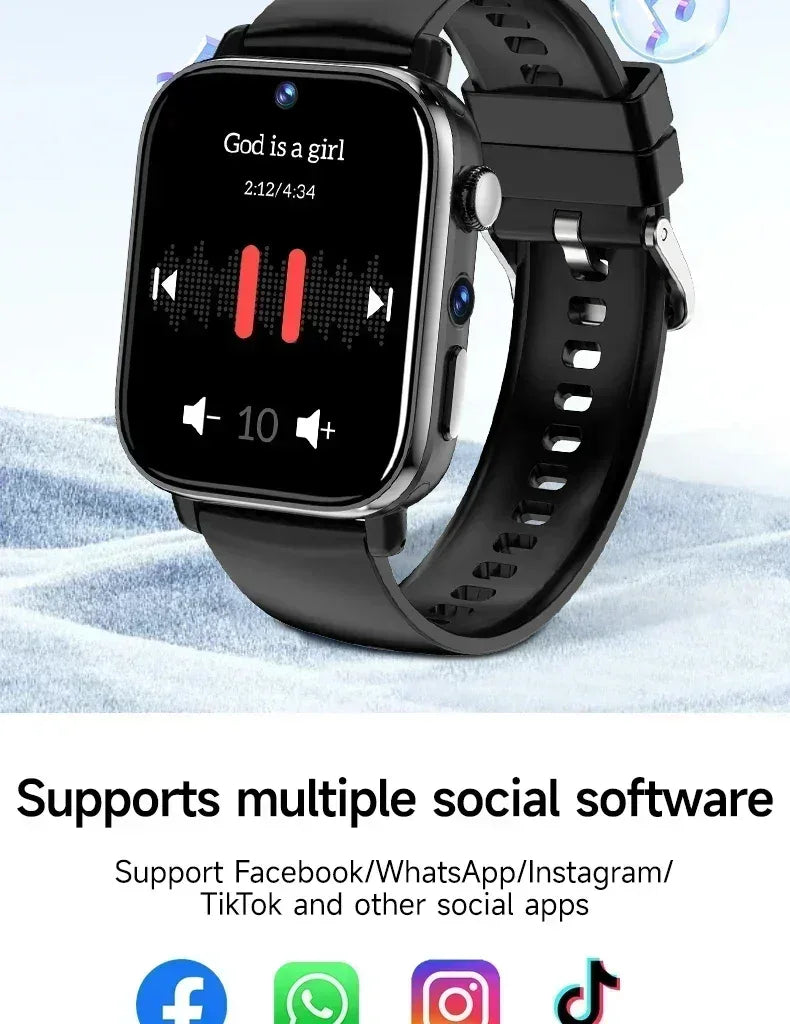 i1 Android Smartwatch with Full 4G/5G SIM Support, HD Camera, GPS, NFC, and Google Play Store，Sport Design for Men Women - Wear444