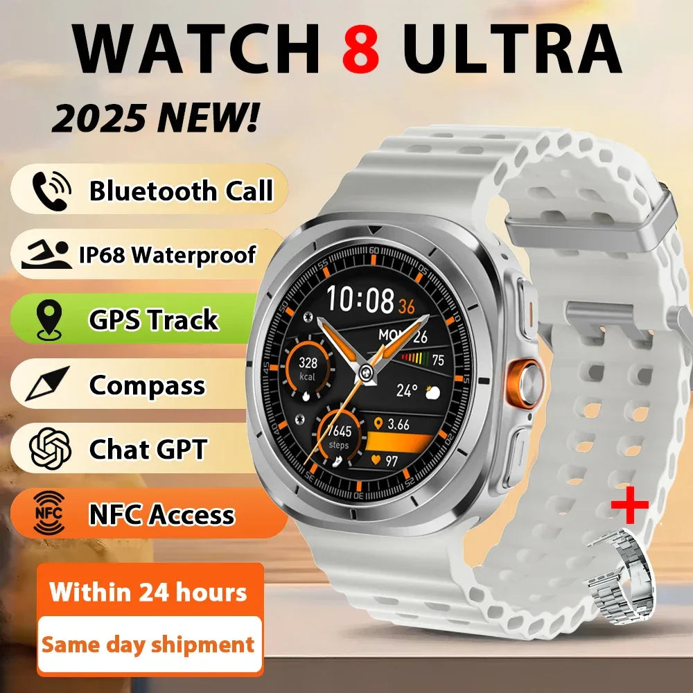 2025 New Watch8 Ultra Smart Watch Classic NFC Health Monitoring Bluetooth Call 3ATM Waterproof HD Smartwatch For IOS Android - Wear444