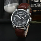 Mens Leather Band Fashion Luxury Zeppelin Airship Business Casual Men Watches