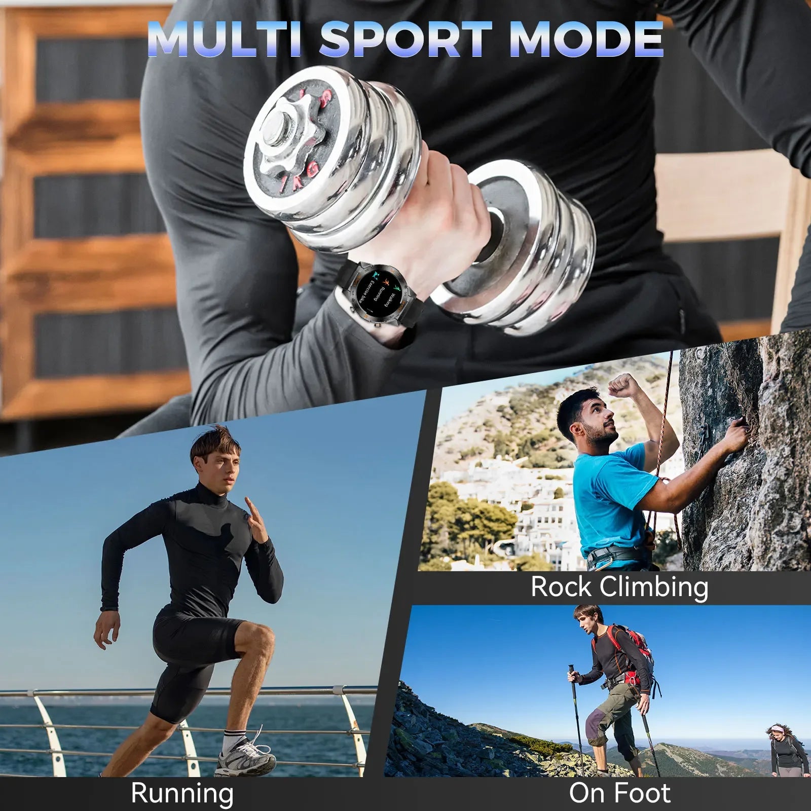 LaNikar New Military Smart Watch for Men1.46"Fitness Tactical Smartwatch with Multiple Sports Modes Heart RateSpO2 Sleep Tracker - Wear444