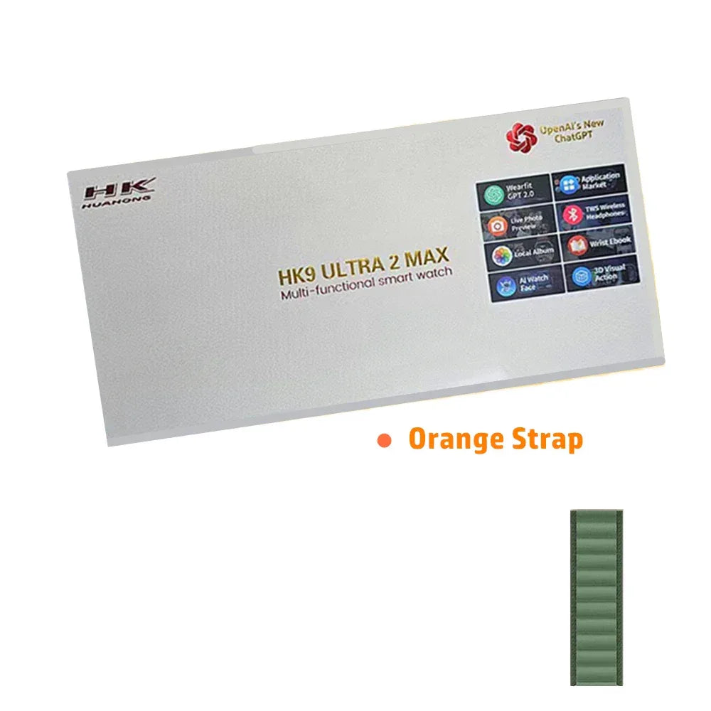 HK9 Ultra 2 MAX Gen4 AMOLED Screen Smart Watch 2GB ROM ChatGPT Local Music Album E-Book Connect TWS For IOS Android Smartwatch - Wear444