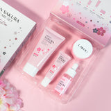 4pcs sakura skincare set mild non-irritating nourishing moisturizing cleanser serum eye cream face cream set