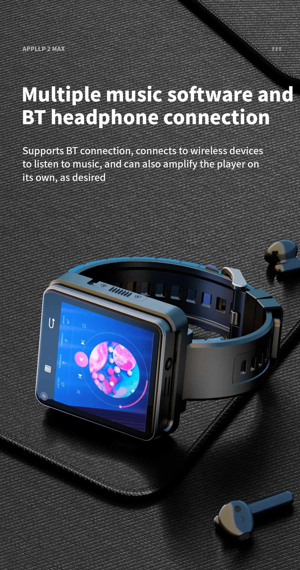 LOKMAT New APPLLP 2 MAX Dual Camera Android 11 Watch Phone Wifi Videos Calls Smart Watch Network Detachable Strap Mini Phone - Wear444