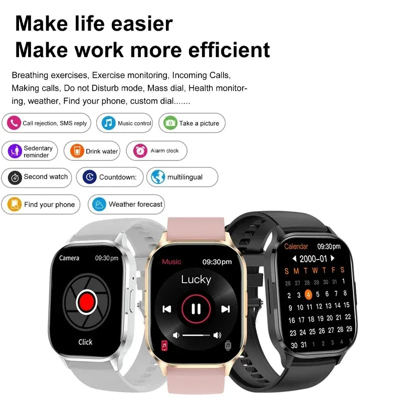 2025 NFC Smartwatch AMOLED Screen Always show Time Bluetooth Call Series 9 Clock Custom Dial Men Sport Health Women Smart Watch - Wear444