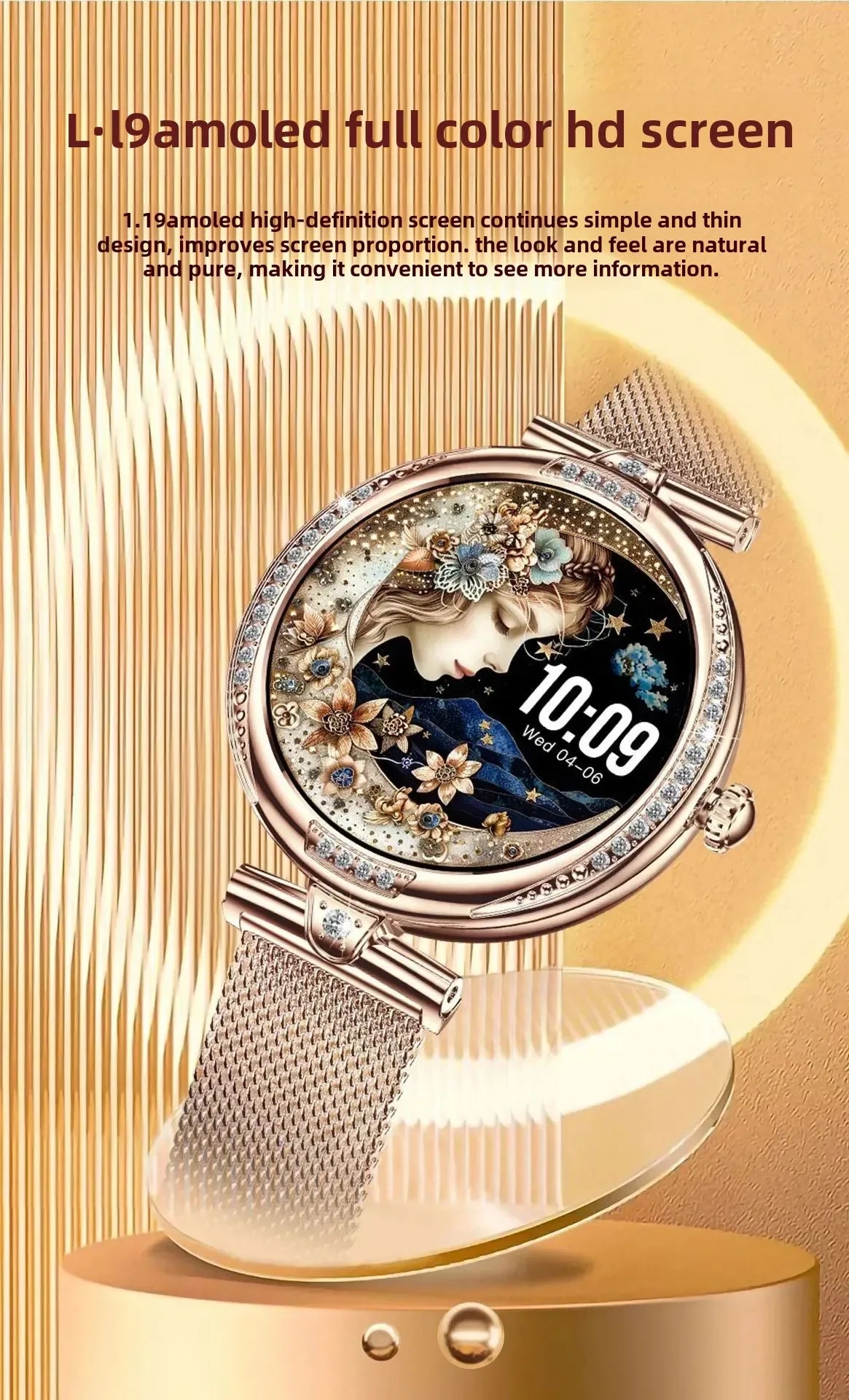 NX17PRO Women's Smart Watch With Metal Strap AMOLED Screen Bluetooth Calls Sports Health Monitor Fashion Decoration Wristwatch - Wear444