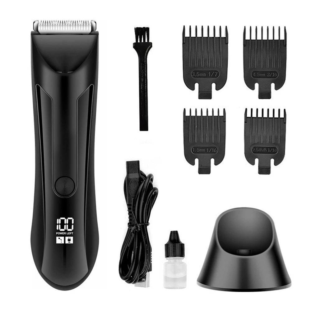 Digital Display Hair Cutting Machine Beard Trimmer Electric Shaver Men Intimate Areas Hair Shaving Machine Safety Razor Clipper