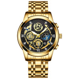BINBOND B4010 Fashion Casual Quartz Men Watch Stainless Steel Strap Luxury Dial Luminous 30M Waterproof Business Men Wristwatch