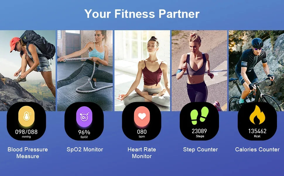 Nerunsa Smart Watch, Fitness Tracker 1.69" Touch Screen Smartwatch Fitness Watch Heart Rate Monitor/Pedometer/Sleep Monitor. - Wear444