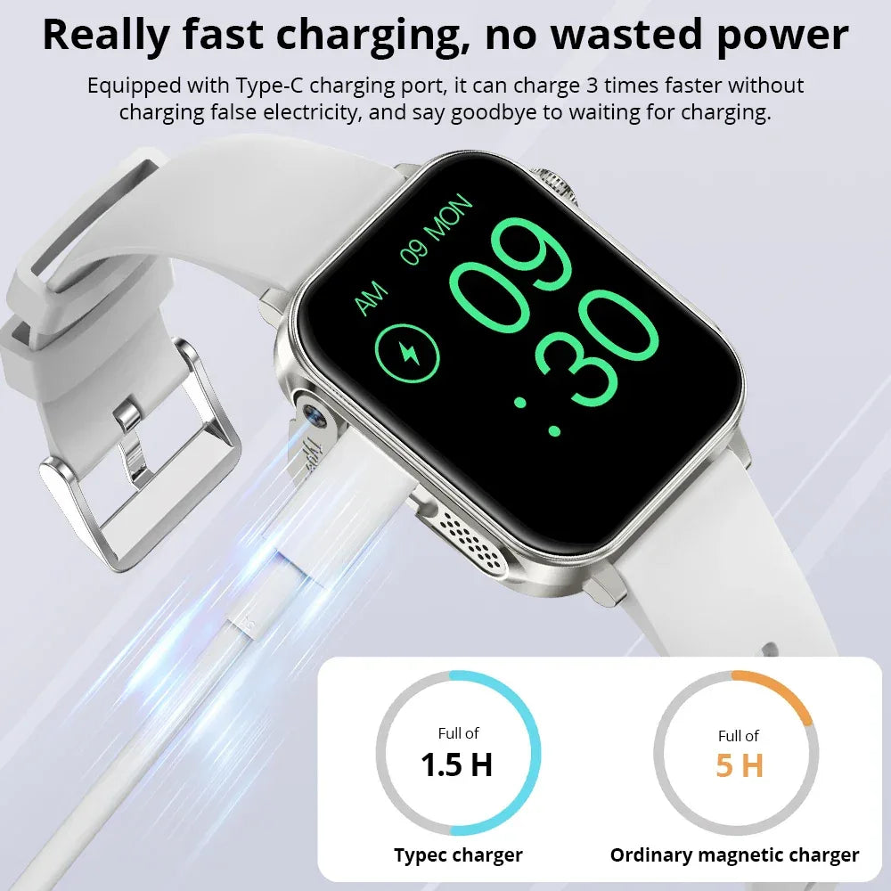 COLMI P80 Type-c Smartwatch Men Women Health Manager Bluetooth Call IP67 Waterproof Flashlight Smart Watch For Xiaomi iOS Phone - Wear444