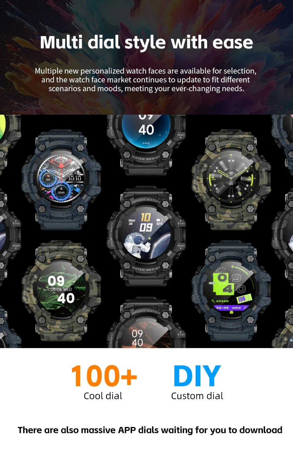 LOKMAT ATTACK-GT Upgrade Sport Smart Watch Waterproof Bluetooth Calls Rugged Smartwatches Flashlight Fitness Tracker for Phone - Wear444