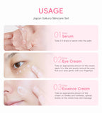 3pcs/set Sakura Skin Care Sets Face Cream Serum Eye Cream Face Beauty Products for Women Daily Moisturizing Skin Care Products