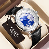 LIGE Quartz Man Watch Leather Fashion Luxury Watch for Men Military Casual Sports Outdoor Waterproof Wristwatch Reloj Hombre New