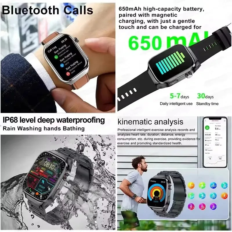2025New Micro Physical Examination Smart Watch For Men Uric Acid Body Fat Five Organ Health Watches Bluetooth Call SmartBracelet - Wear444
