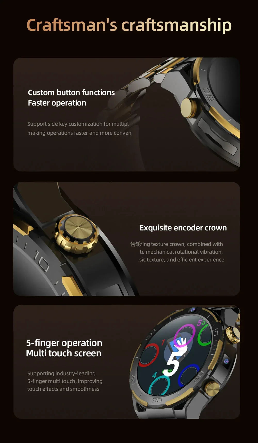 Global Android 10 Smartwatch MTK MT6762 Octa-core CPU 4G Lte Smart Watch 6GB Ram 128GB Rom API 29 Dual Camera Wifi Gps Sim Card - Wear444