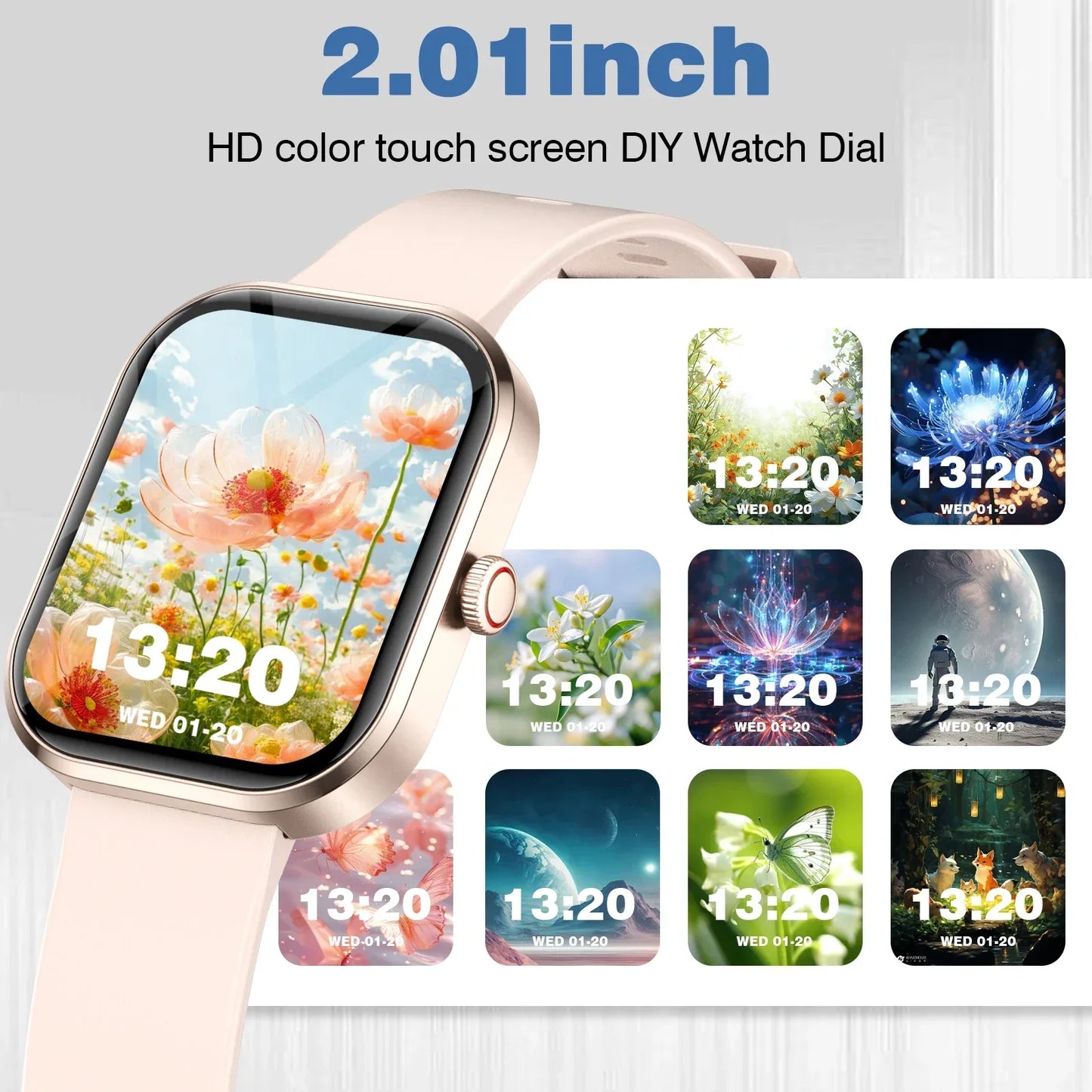 2025 Smart Watch 2.01 Inch HD Display Answer Make Call Message Preview Sport Modes DIY Dial Weather Forecast Men Women - Wear444