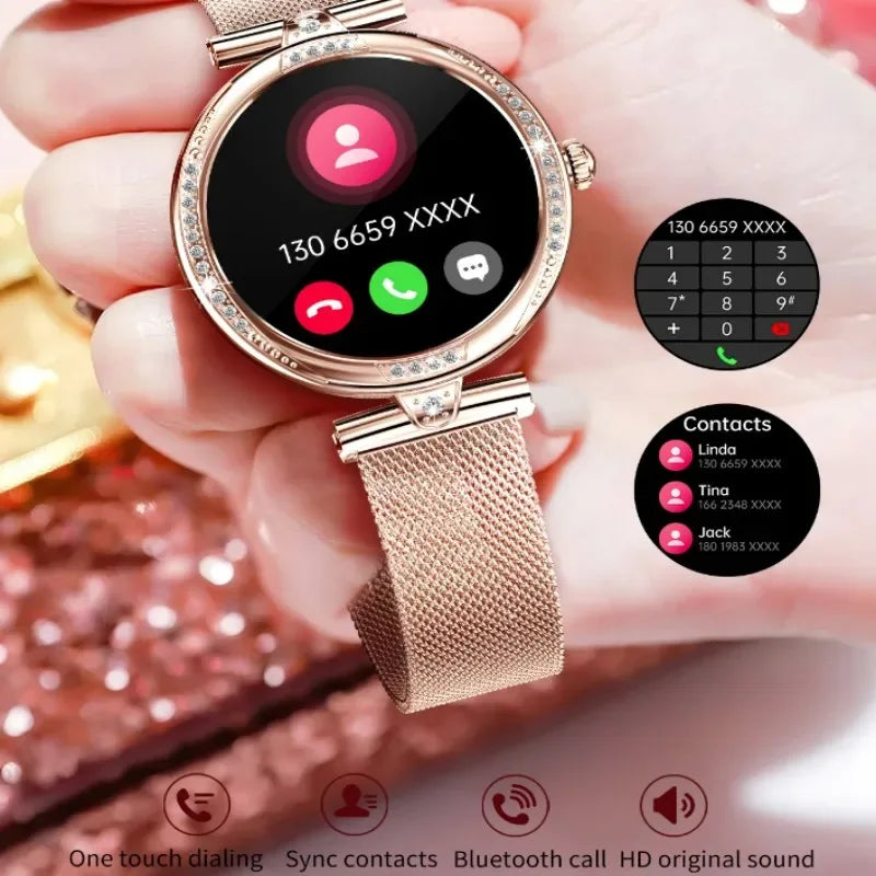 NX17PRO Women's Smart Watch With Metal Strap AMOLED Screen Bluetooth Calls Sports Health Monitor Fashion Decoration Wristwatch - Wear444