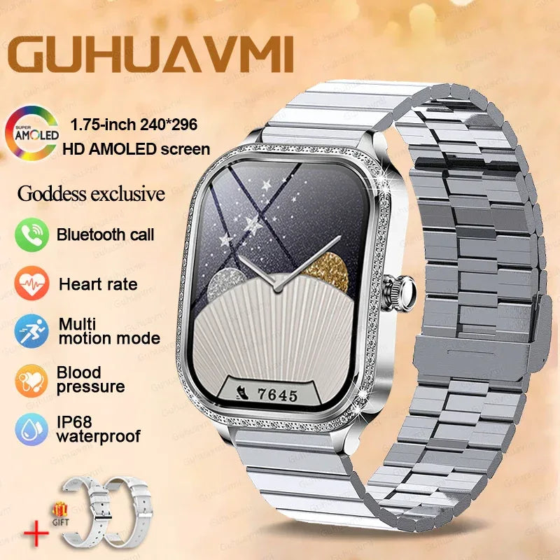 2026New Women Fashion Smartwatch HD Curved Screen Female Menstrual Tracking Waterproof Sports Fitness Bluetooth Call Smart Watch - Wear444